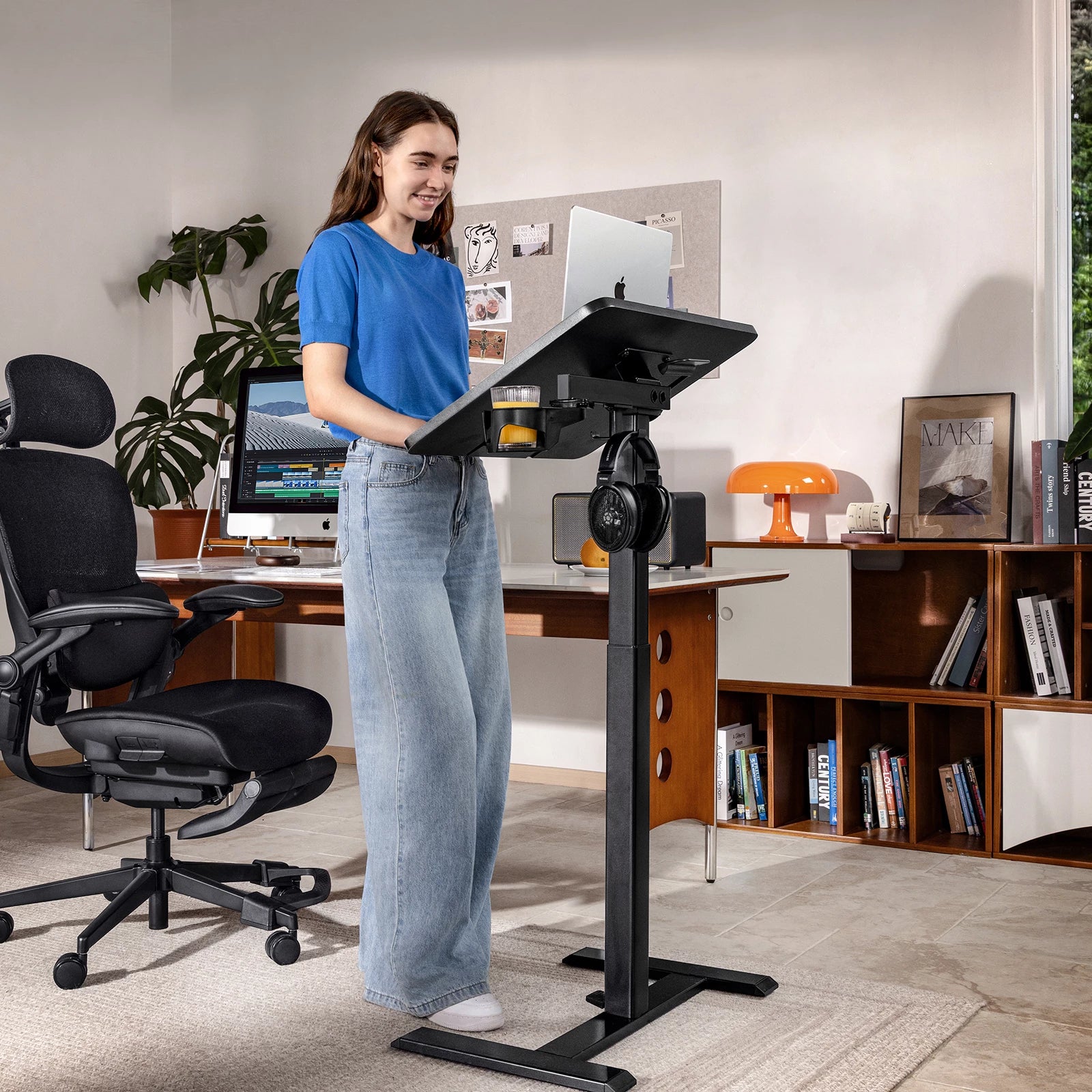 Hinomi Air Desk Height Adjustable, Tiltable, Foldable Desk with Wheels | Laptop Table