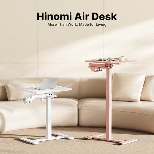 Hinomi Air Desk Height Adjustable, Tiltable, Foldable Desk with Wheels | Laptop Table