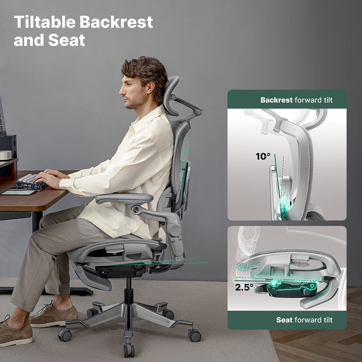 Hinomi H2 Pro Ergonomic Office Chair with Optional Leg Rest