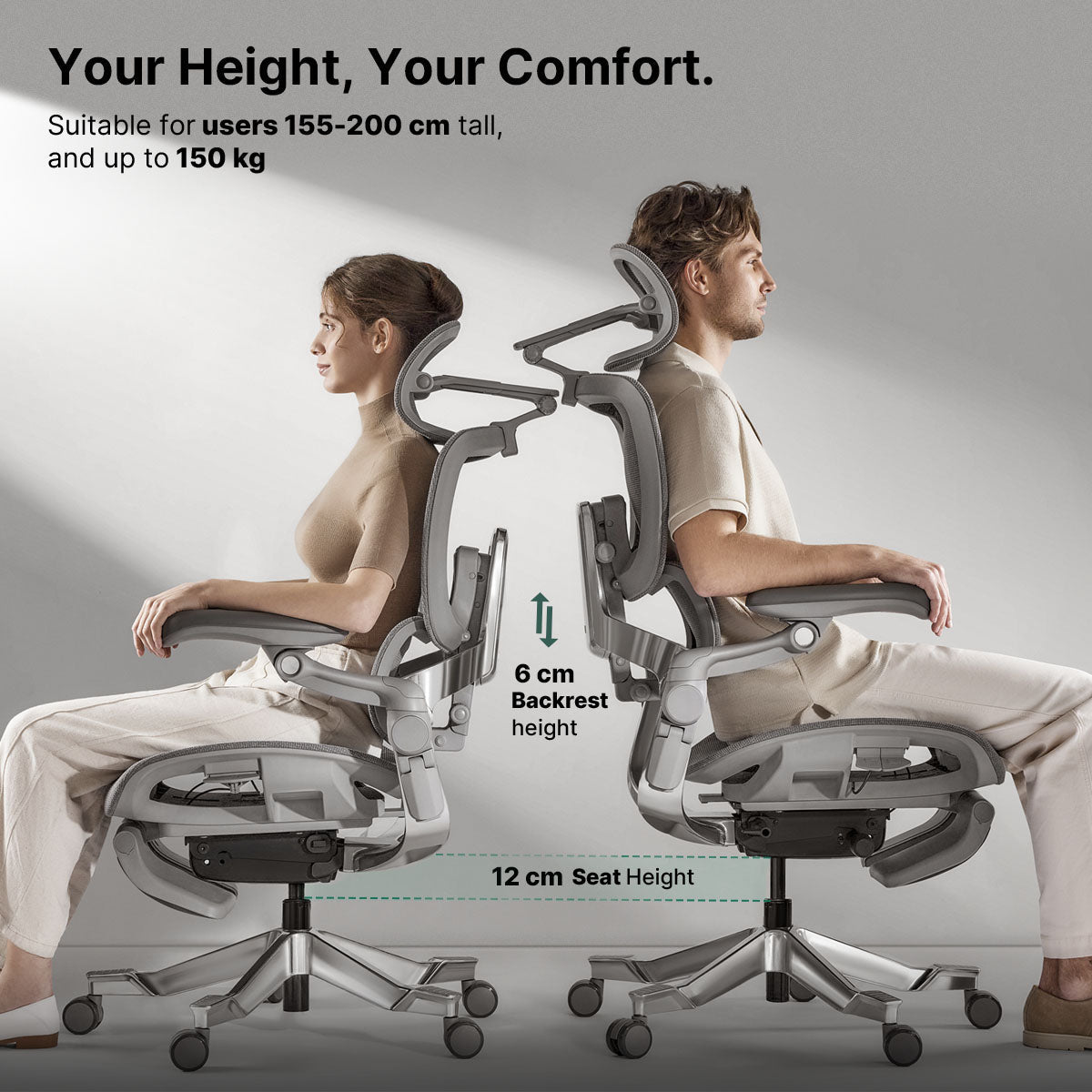 Hinomi H2 Pro Ergonomic Office Chair with Optional Leg Rest