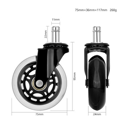 Hinomi Silent Chair Casters – Quiet Replacement Wheels (Set of 5)