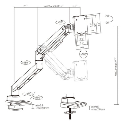 Hinomi MovMax Heavy Duty Monitor Arm
