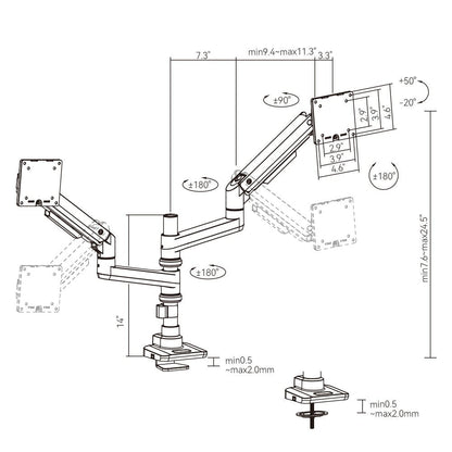 Hinomi MovMax Heavy Duty Monitor Arm