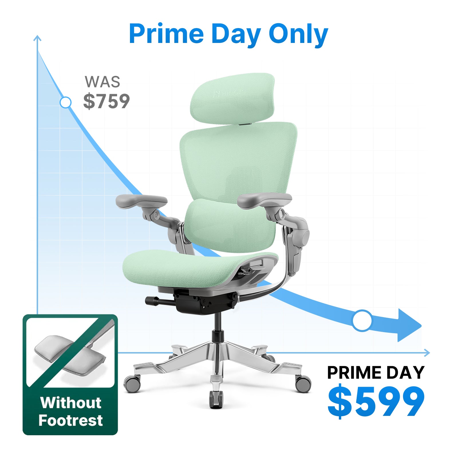 Hinomi H2 Pro Ergonomic Office Chair with Selectable Footrest